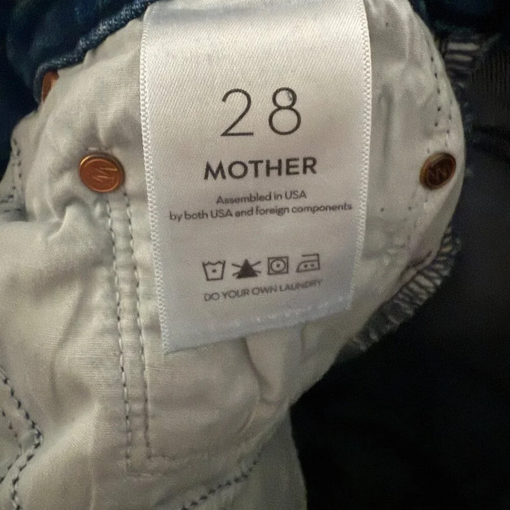 Mother The Tomcat High-Rise Distressed Jeans Size 28 Blue - Picture 6 of 8